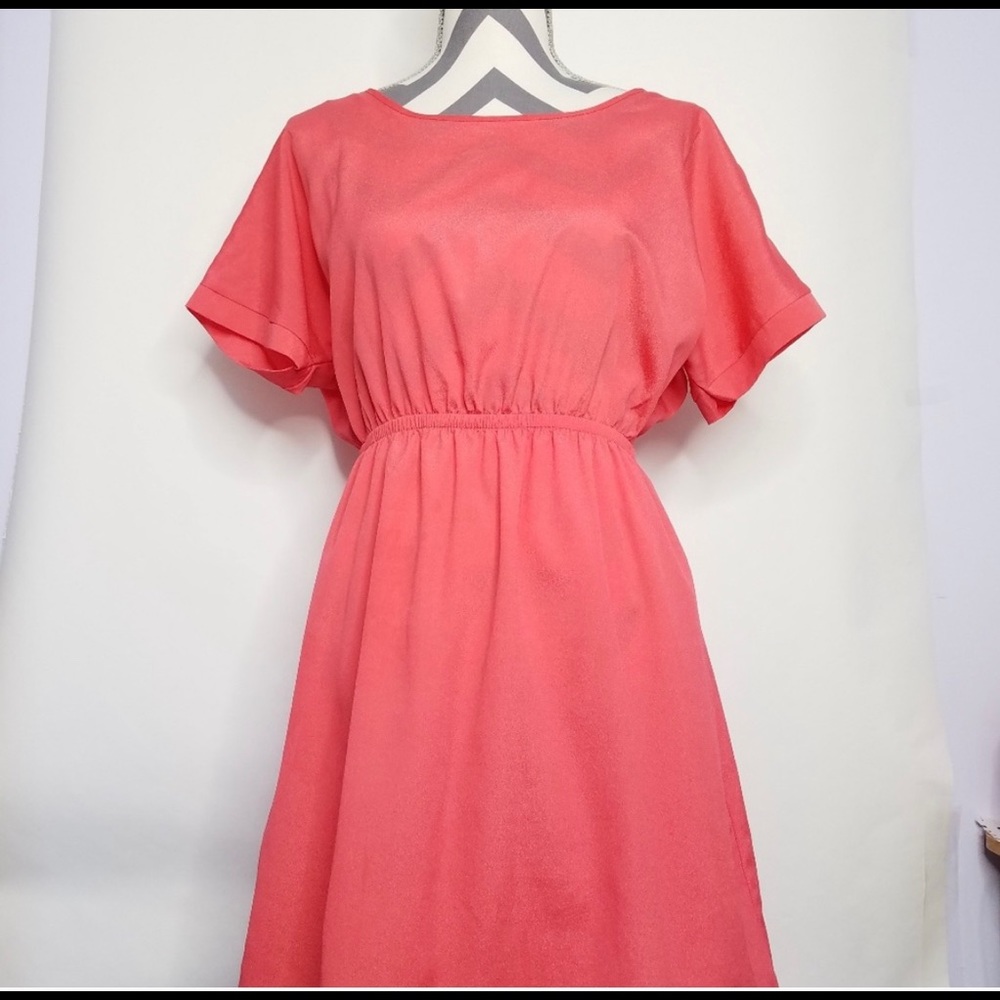 Pink needle and thread open back summer dress med